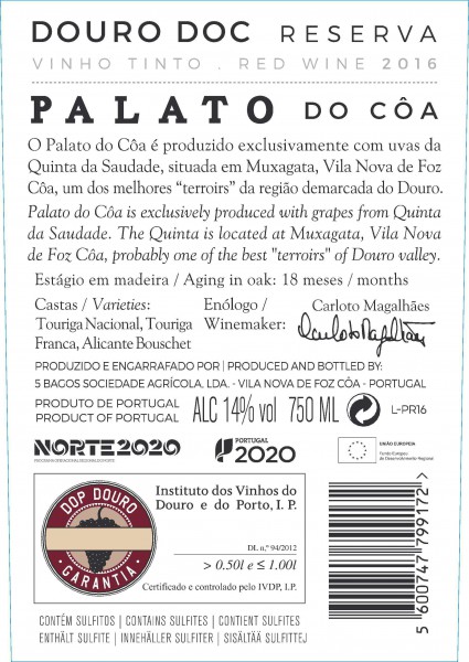 Tinto Palato do Côa Reserva 2019